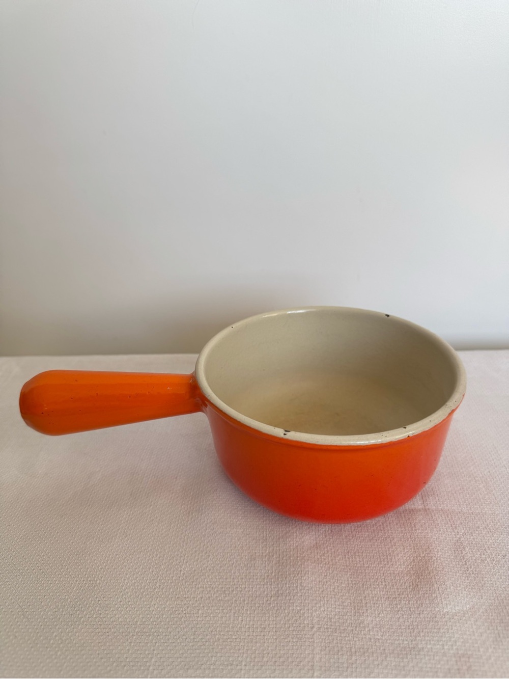 Vintage Le Creuset Enamel Cast Iron Saucepot Size 14 Made in France